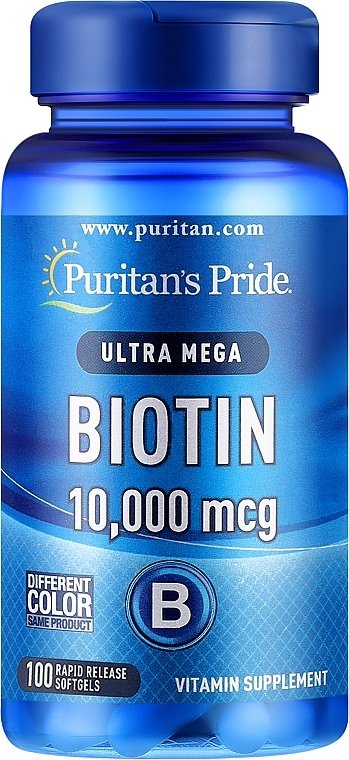 Puritans Pride Biotin 10000 mcg100 Softgels - Image 2
